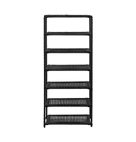 vidaXL Shoe Rack Black 19.7"x11.8"x47.2" Poly Rattan