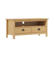 vidaXL Tv Stand Hill Honey Brown 43.3"x15.7"x18.5" Solid Pine Wood