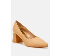 London Rag Malai Block Heel Pumps