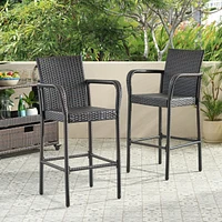 Streamdale Furniture Modern Faux Rattan Outdoor Barstools: Durable, Stylish, And Weather-Resistant