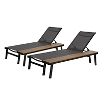 Streamdale Furniture Waterloo Chaise Lounge With Attached Wood Side Table