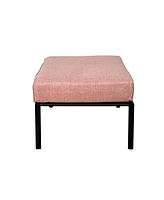 Simplie Fun Rajni Patio-Ottoman, Pink Fabric & Black Finish