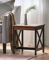 Streamdale Furniture Two-Toned Farmhouse End Table: Modern Style, Sturdy Acacia Wood