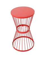 Simplie Fun Lassen Modern Hourglass Side Table: Durable, Stylish Outdoor Accent