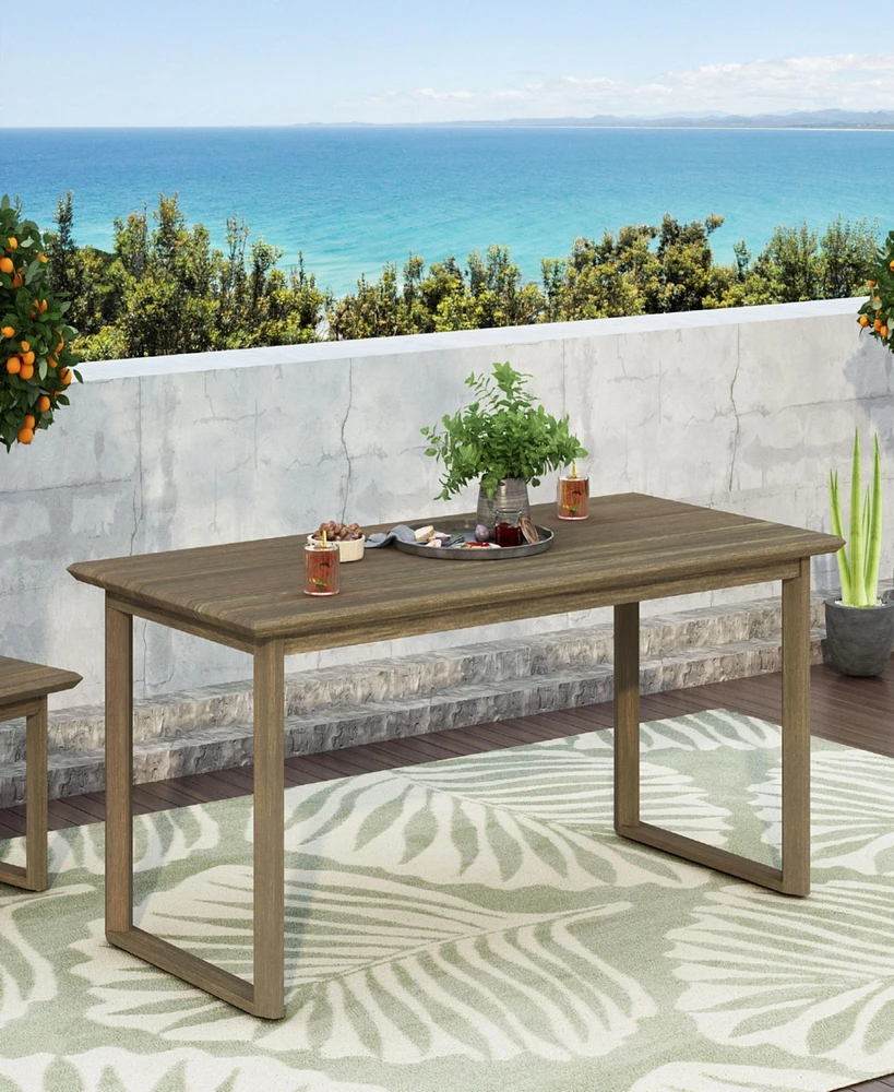 Streamdale Furniture Rustic Acacia Wood Slatted Outdoor Dining Table