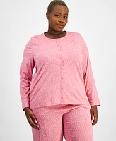 Charter Club Plus Cotton Mini Hearts Pajama Set, Exclusively at Macy's