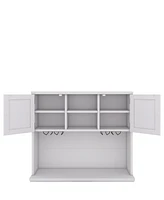 Coffee Bar Cabinet Kitchen Cabinet with Storage, Farmhouse Wine Cabinet with Drawers shelves and cabinets, Buffet Cabinet Wine & Glass Racks for Dinin