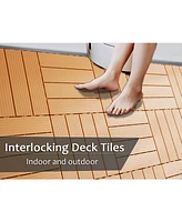 Streamdale Furniture Plastic Composite Deck Tiles Set of 35pcs, Composite Decking Resist Rust, Water, Weather, Indoor&Outdoor, Easy to Diy & Maintain,