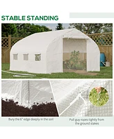 11.5' x 10' x 6.5' Walk-in Tunnel Greenhouse, Green House with Zippered Mesh Door, 7 Mesh Windows & Roll-up Sidewalls, Upgraded Gardening Plant Hot Ho