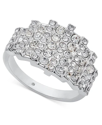 I.n.c. International Concepts Silver-Tone Pave Statement Ring, Created for Macy's