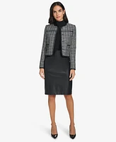 Calvin Klein Petite Round-Neck Long-Sleeve Blazer