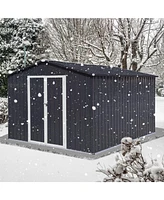 Streamdale Furniture Metal garden sheds 10ft 12ft outdoor storage sheds Dark-grey