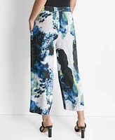 Dkny Women's Printed-Linen Pull-On Pants