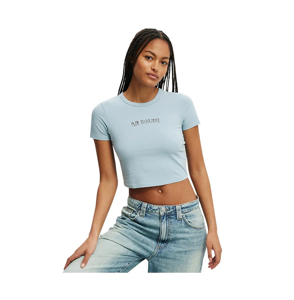 Cotton On Women's Crop Fit Graphic Tee