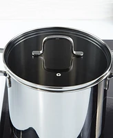 BergHOFF DiNA Helix Recycled 18/10 Stainless Steel 10" Stockpot 7qt., Glass Lid