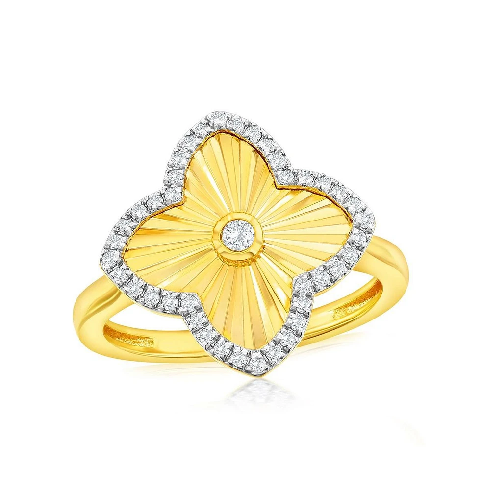 Simona Sterling Silver, D-c Flower Cz Ring