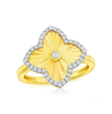 Simona Sterling Silver, D-c Flower Cz Ring