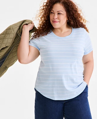 Style & Co Plus Printed Crewneck Tee