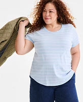 Style & Co Plus Size Printed Crewneck Tee