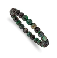 Chisel 8mm Aquatic Agate Beaded Stretch Bracelet