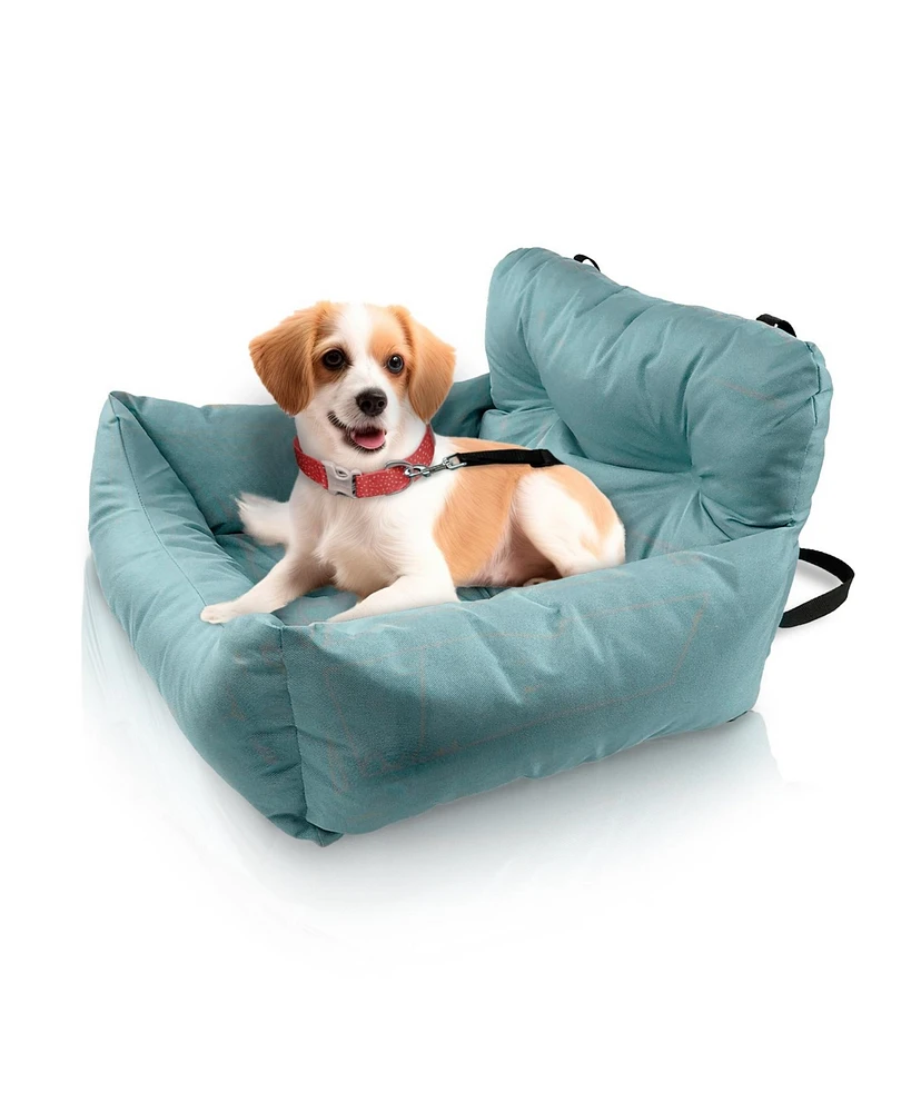 Co-Pilot Dog Beds for Cars, Booster Safety Car Seats Small Dogs, Travel Pet Bed, Seat Belt Compatible