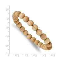 Chisel 8mm Cypress Wood Beaded Stretch Bracelet