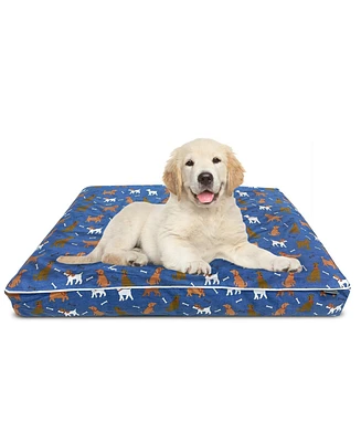 Paw & Decor Paws and Decor Orthopedic Dog Bed With Dogs and Bones Print, Comfortable & Supportive Pet Bed for Joint Health