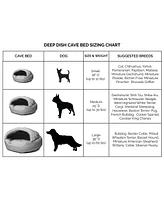 Details Pet Cave Bed, Calming Hooded Dog Bed with Pouch for Small Dogs and Cats