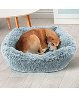 Details Dog Bed for Small Medium Dogs, Plush Calming Sleeping Cuddler for Pet