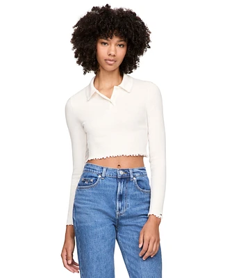 Tommy Jeans Women's Cropped Long Sleeve Polo