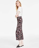 Jones New York Women's Printed Moss Crepe Wide-Leg Pull-On Pants