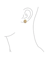 Bling Jewelry Cable Bezel Set Round White Simulated Pearl Clip On Earrings Gold Plated