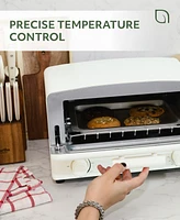 Willow Kitchen Compact Toaster Oven - Toasts and Bakes with 4 Slice or 9" Pizza Capacity, Crumb Tray, Baking Rack