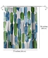 Americanflat 71x74 Shower Curtain - Purple Abstract Design - Watercolor Strokes by Lisa Nohren