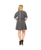 Standards & Practices Plus A-Line Suiting Zipper Mini Dress