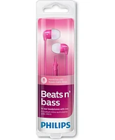 Philips Pink Wired Headphones with Mic - Compact Design, Clear Sound, Lightweight, Comfortable Fit, Tangle-Resistant Cable, 3.5mm Jack