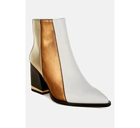 London Rag Stemon Three Tone Block Heel Boots