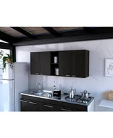 Depot E-shop Olimpo 150 Wall Double Door Cabinet,Two External Shelves, Two Interior Shelves