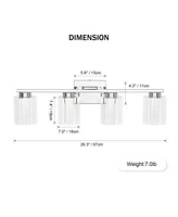 gaomon 4-Light Bathroom Light Fixtures, Chrome Bathroom Vanity Light