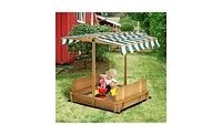 Slickblue Kids Sandbox with Cover for Safe Outdoor Play – Durable Design, Easy Cleanup, and Protection from Debris