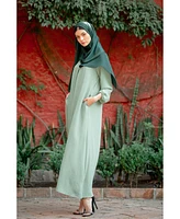 Urban Modesty Women's Mint Sheath Abaya Maxi Dress