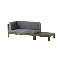 Oana Left Corner Bench And Coffee Table. Dark Grey