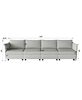 Streamdale Furniture Modular Sectional Sofa, Convertible Sofa Seat With Storage, Sleeper Sectional Sofa Set, Fabric Flexible Modular Combinations for