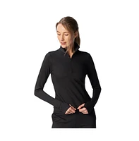 G Lifestyle Clothing Women's Soft 1/4 Zip Long Sleeve Top