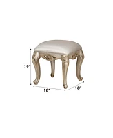 Streamdale Furniture Gorsedd Vanity Stool, Fabric & Antique White