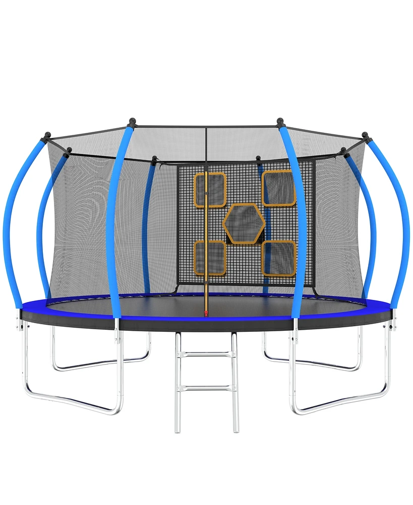 Streamdale Furniture 14FT Trampoline with Enclosure - Recreational Trampolines with Ladder