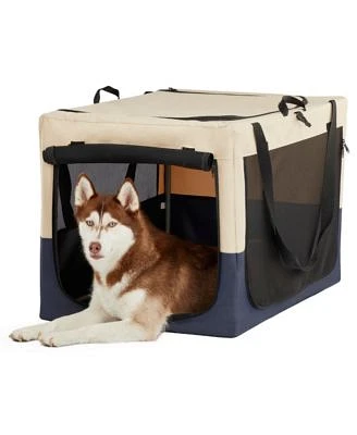 Streamdale Furniture Dog Crates For Dogs Adjustable Fabric Cover By Spiral Iron Pipe Strengthen Sewing Dog Travel Crate 3 Door Design