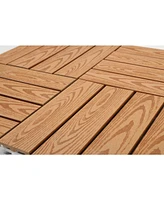 Streamdale Furniture Wood Plastic Composite Deck Tiles Set of 20pcs, Composite Decking Resist Rust, Water, Weather, Easy to Diy & Maintain, Indoor&Out