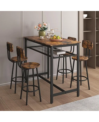 Streamdale Furniture 5-Piece Kitchen Counter Height Table Set, Bar Table with 4 Chairs