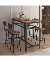 Streamdale Furniture 5-Piece Kitchen Counter Height Table Set, Bar Table with 4 Chairs